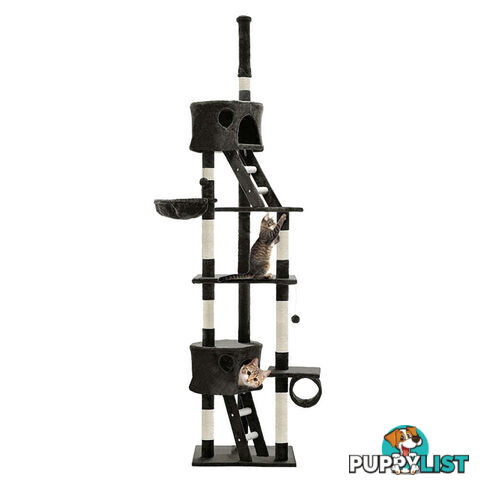 i.Pet Cat Tree 260cm Tower Scratching Post Scratcher Condo House Trees Grey - PET-CAT-HSCT260-GR