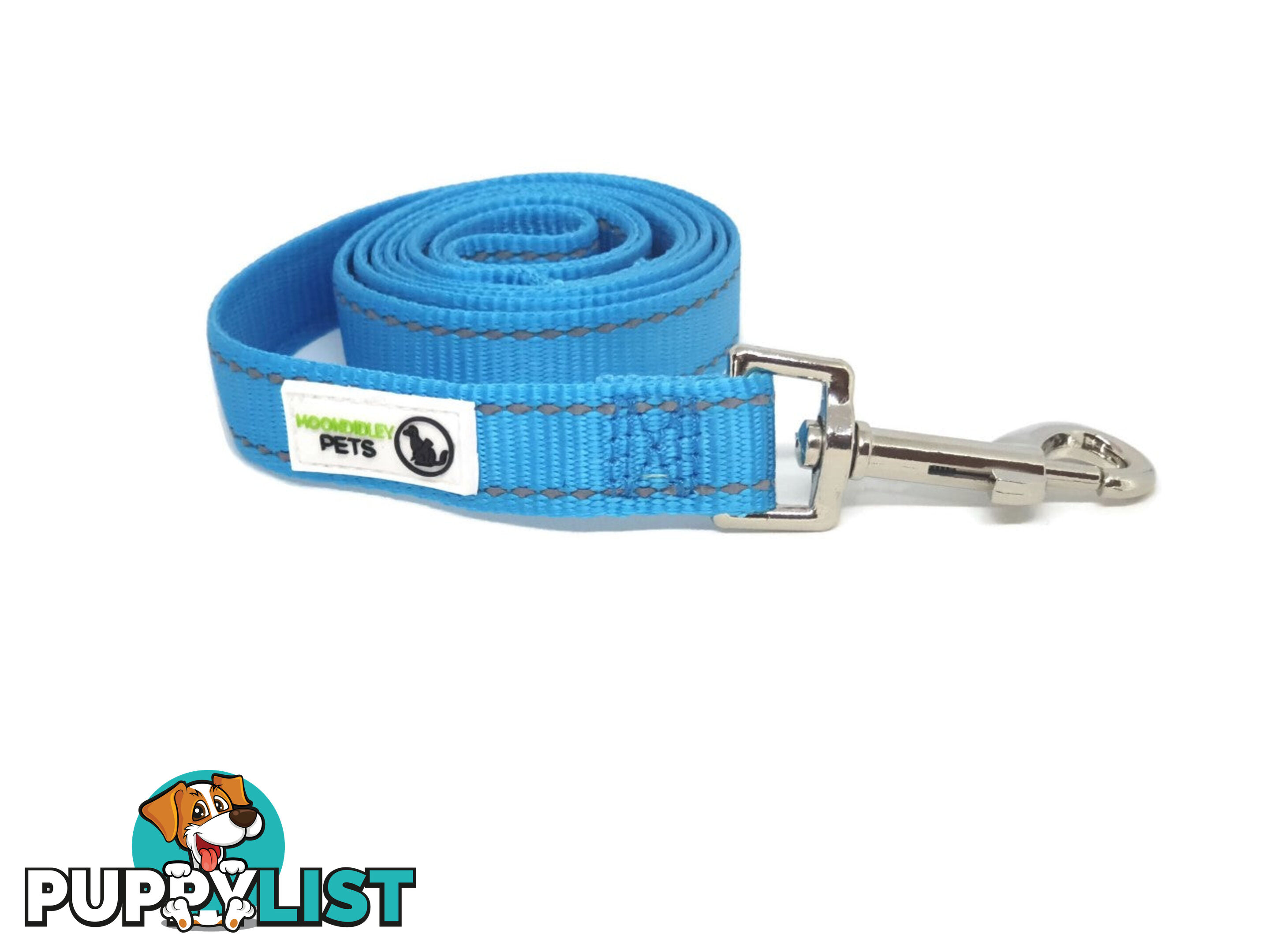 3m Long Nylon w/Reflective Stitching Dog Lead - Moondidley Pets - MDPLDREFPUR203