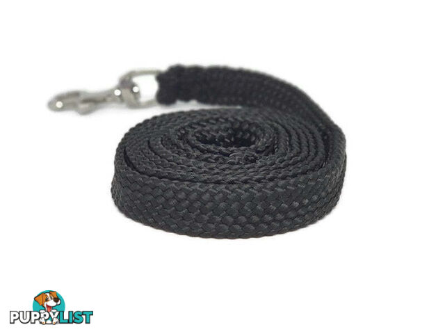 1.8m to 10m Long Dog Lead No Stitching Tough Yarnix 20mm Wide - YNXLD201.8SSBLKRED