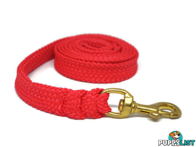 1.8m to 10m Long Dog Lead No Stitching Tough Yarnix 20mm Wide - YNXLD201.8SSBLKRED