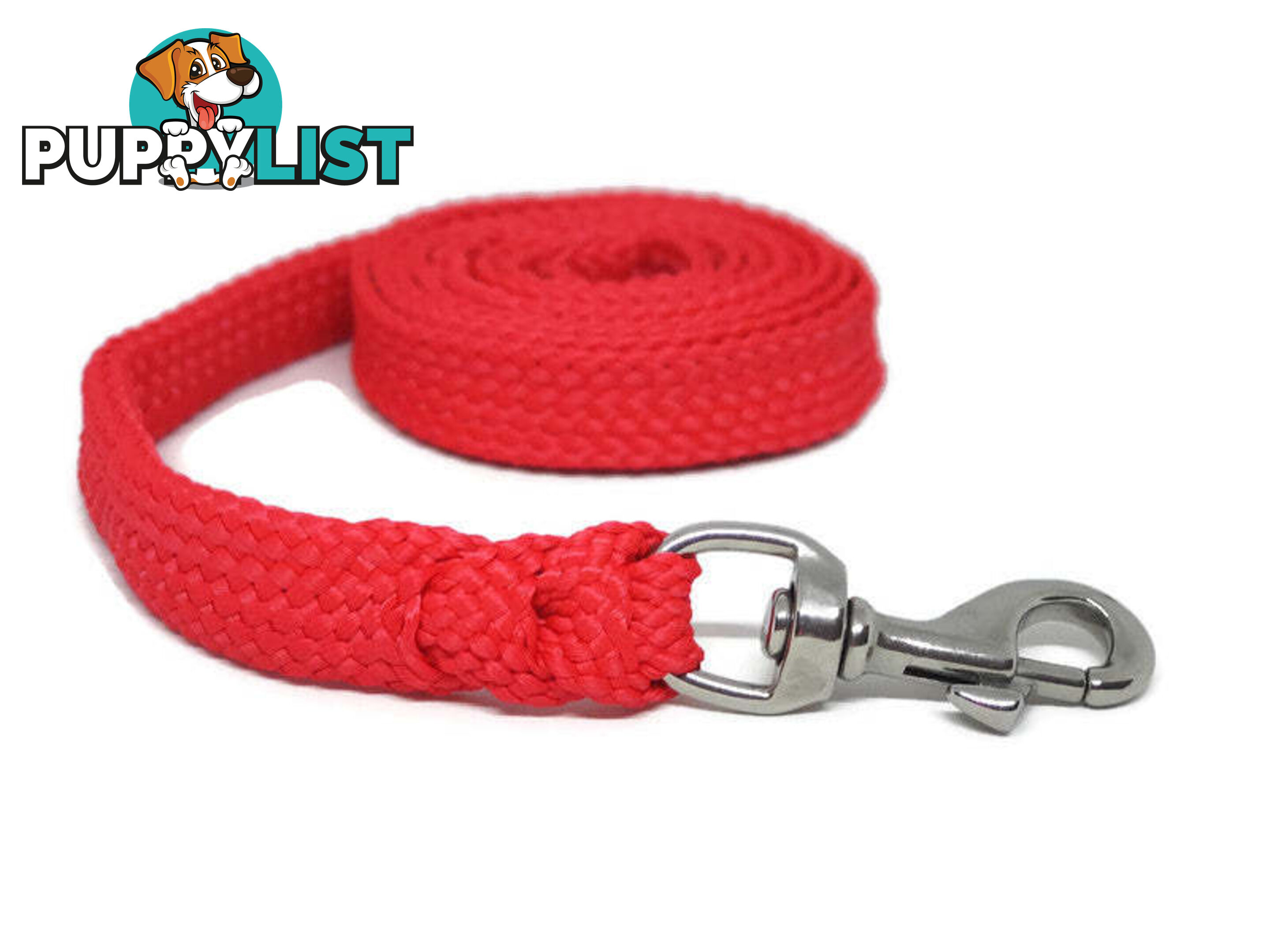 1.8m to 10m Long Dog Lead No Stitching Tough Yarnix 20mm Wide - YNXLD201.8SSBLKRED