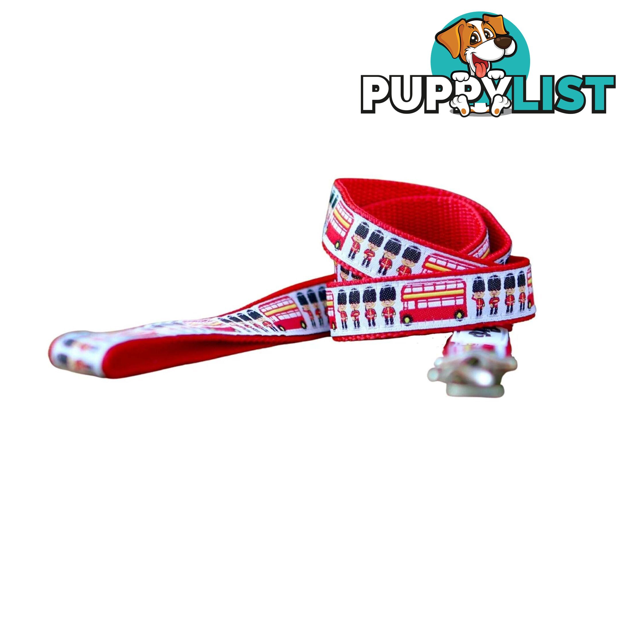 London Themed Dog Lead / Dog Leash - Hand Made by The Bark Side - TBSLDLONRED201.2