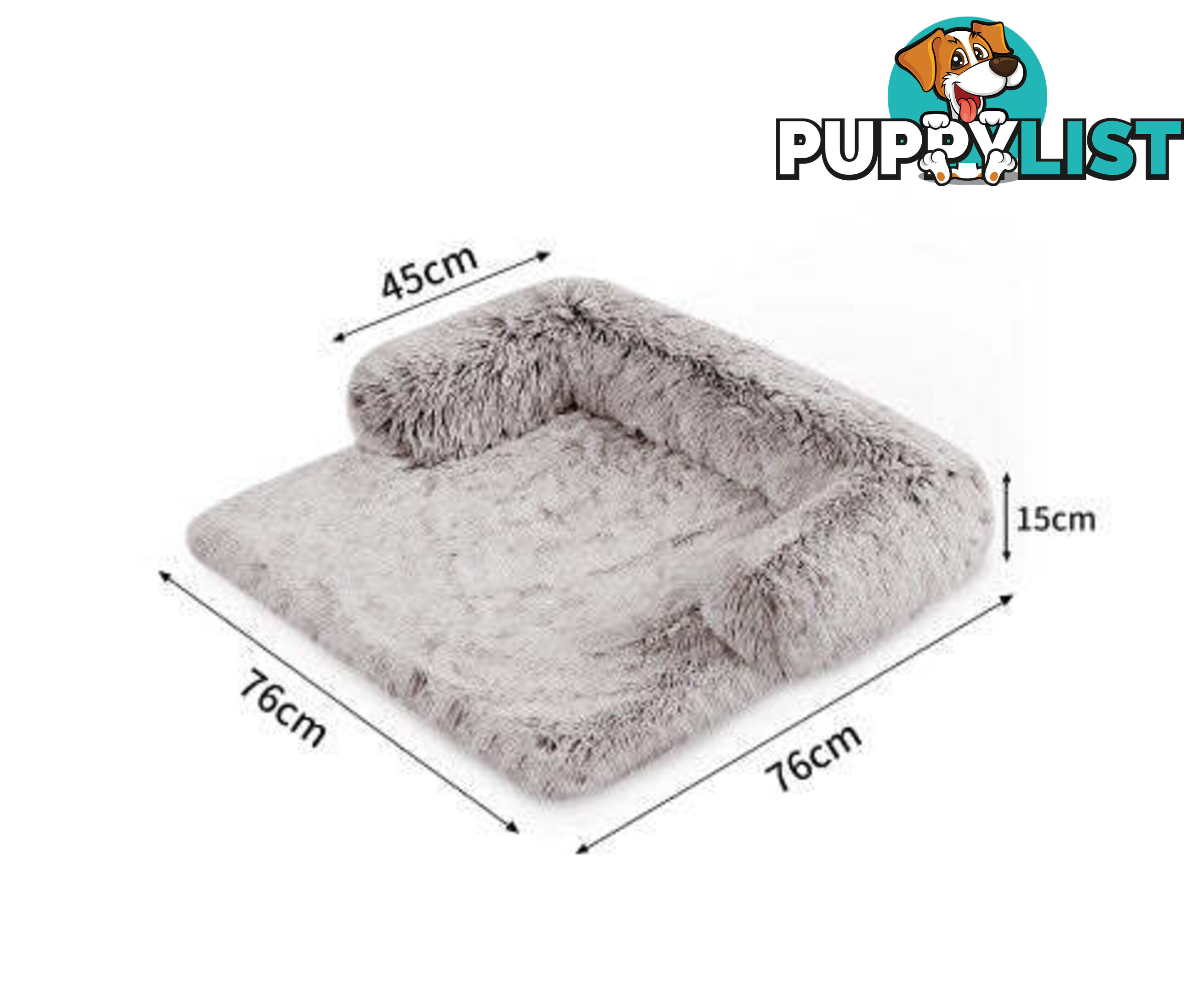 Pet Sofa Bed Dog Cover - Calming Sofa Protector Cushion/Plush Mat - V360-PTPC0003-GC-L
