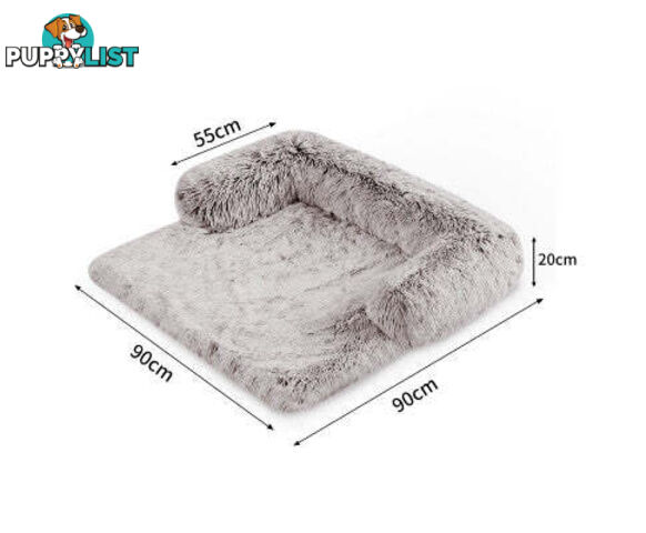 Pet Sofa Bed Dog Cover - Calming Sofa Protector Cushion/Plush Mat - V360-PTPC0003-GC-L