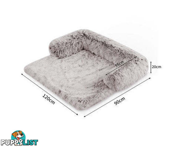 Pet Sofa Bed Dog Cover - Calming Sofa Protector Cushion/Plush Mat - V360-PTPC0003-GC-L