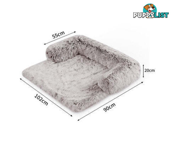 Pet Sofa Bed Dog Cover - Calming Sofa Protector Cushion/Plush Mat - V360-PTPC0003-GC-L