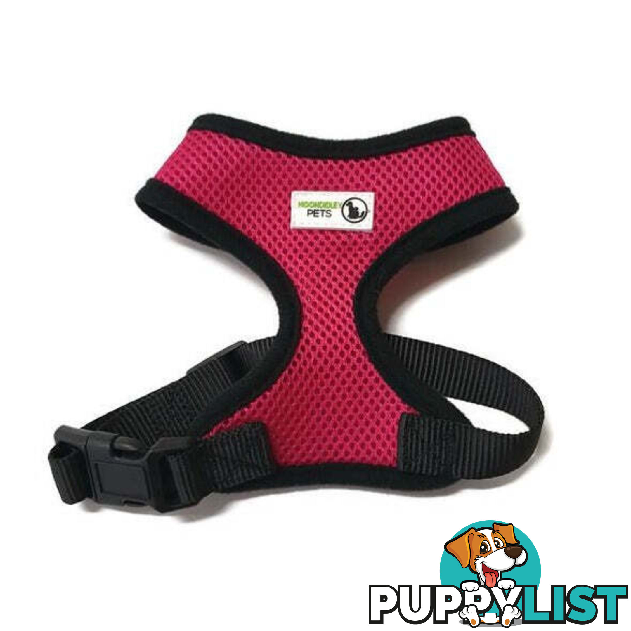 Pet Harness Soft Air Mesh Padded Adjustable  - Moondidley Pets - MDPHARMESXSRED