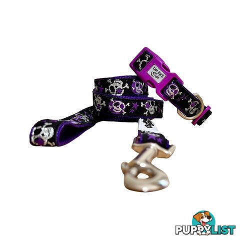 Skulls & Stars Dog Lead / Dog Leash - Hand Made by The Bark Side - TBSLDSKULPNK201.2