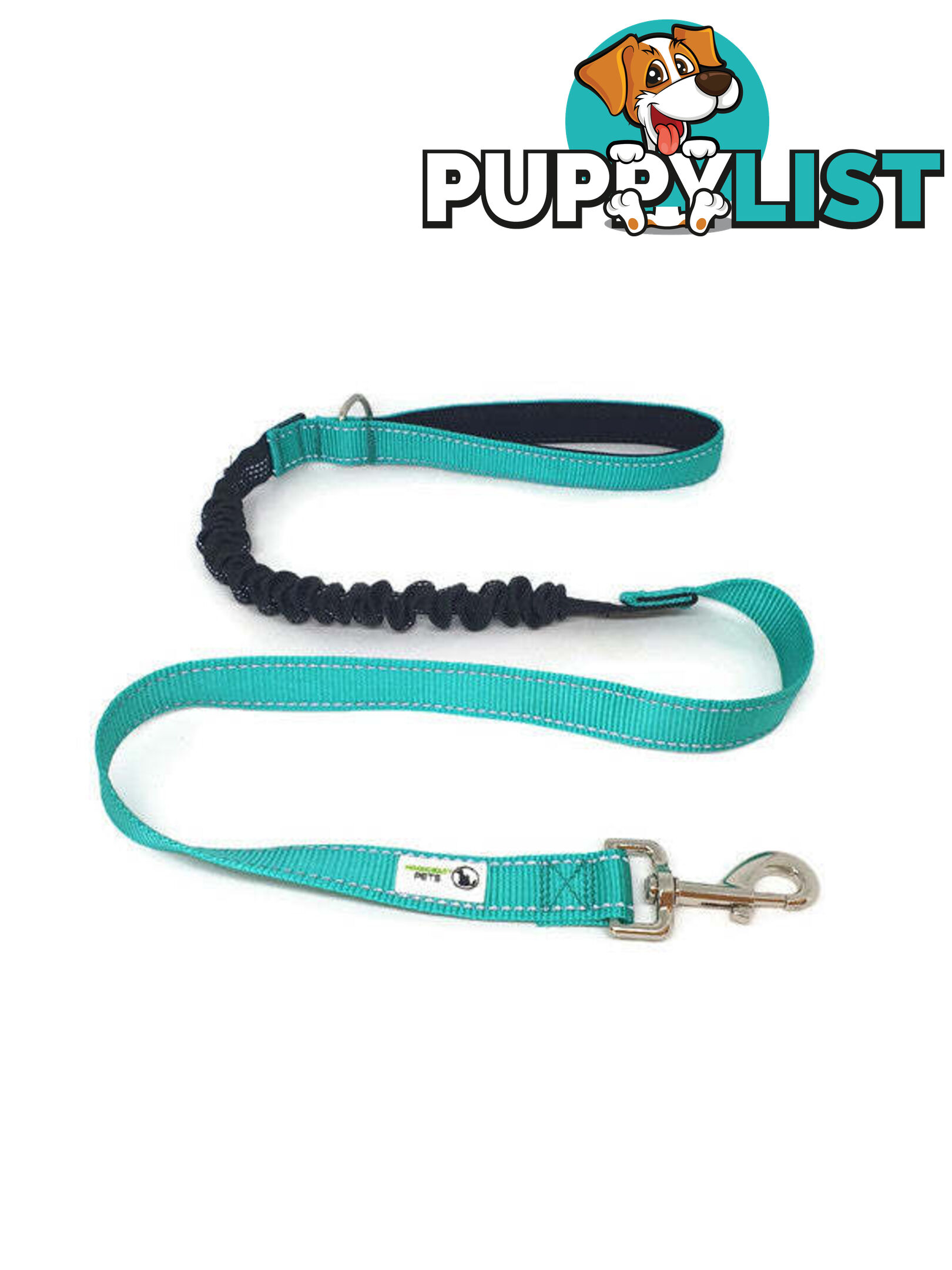 Bungee Dog Lead Nylon w/Reflective Stitching - Moondidley Pets - MDPLDBUNBLK