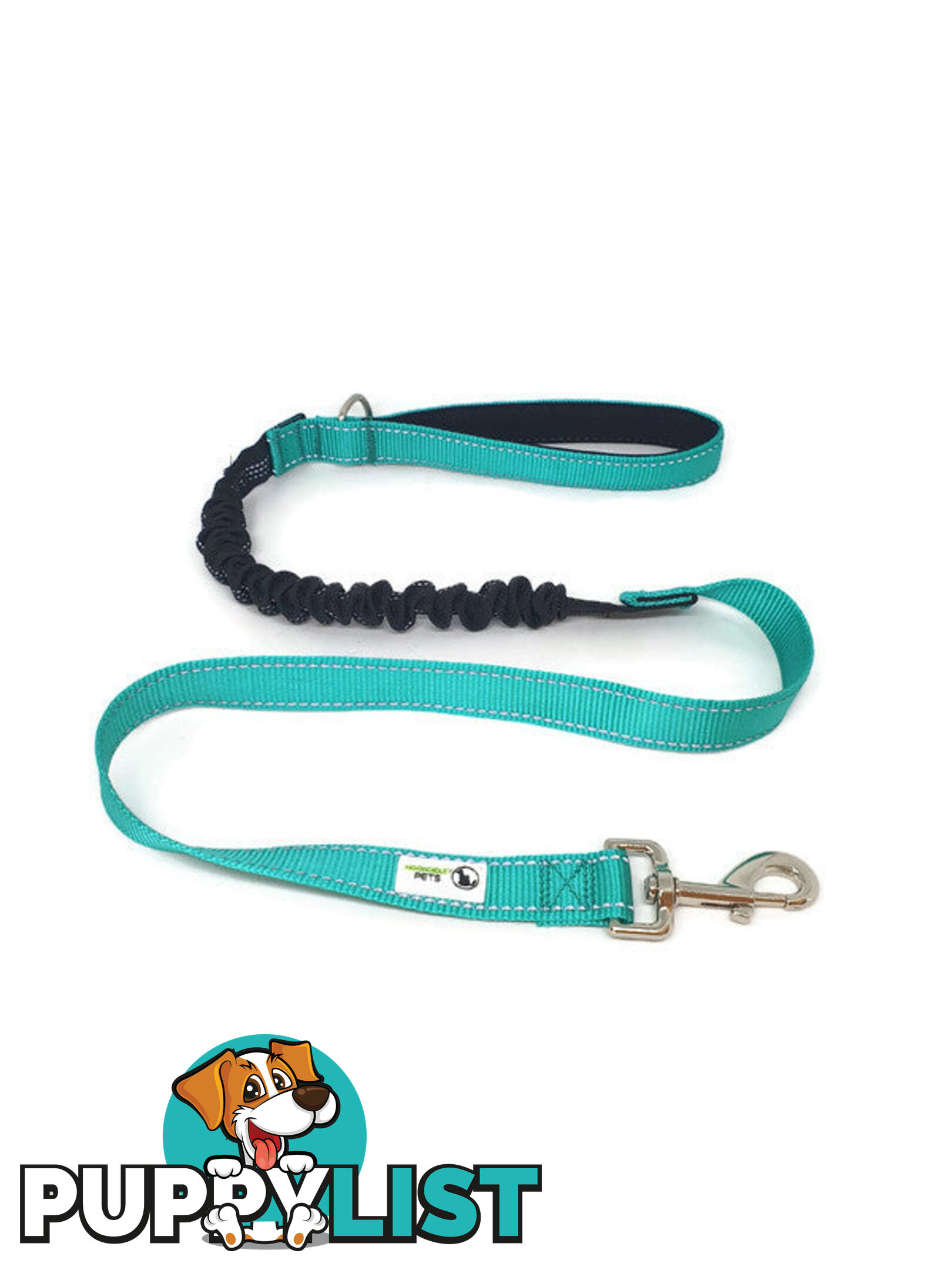 Bungee Dog Lead Nylon w/Reflective Stitching - Moondidley Pets - MDPLDBUNBLK