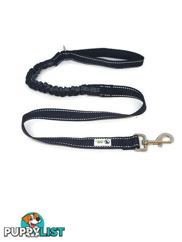 Bungee Dog Lead Nylon w/Reflective Stitching - Moondidley Pets - MDPLDBUNBLK