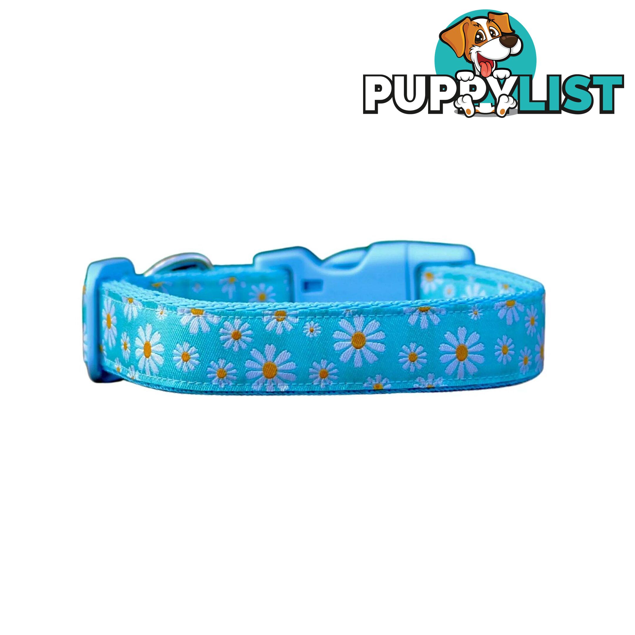 Daisy Dog Collar -  Hand Made by The Bark Side - TBSDAIXSBLU