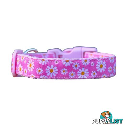 Daisy Dog Collar -  Hand Made by The Bark Side - TBSDAIXSBLU