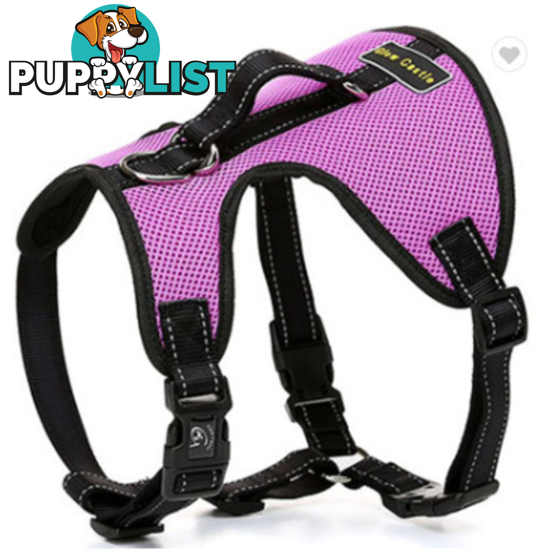 Dog Harness Billi Bob Soft Mesh Reflective Webbing - Moondidley Pets - MDPHARBILLBLK