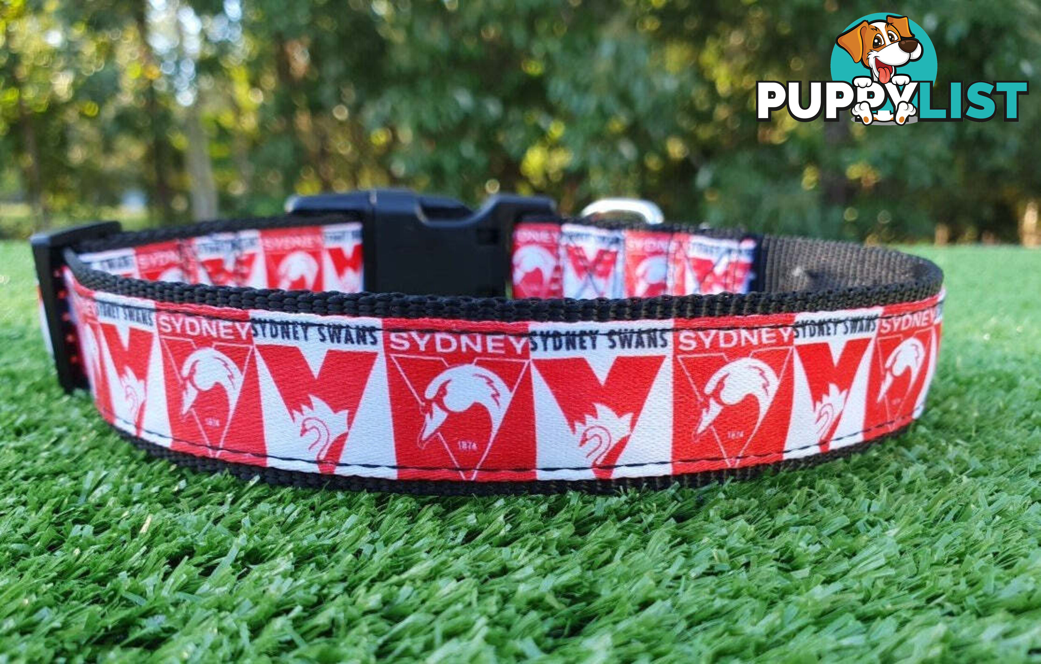 AFL Dog Collars, Footy - Aussie Rules - Moondidley Pets - MDPCOLAFLSBL