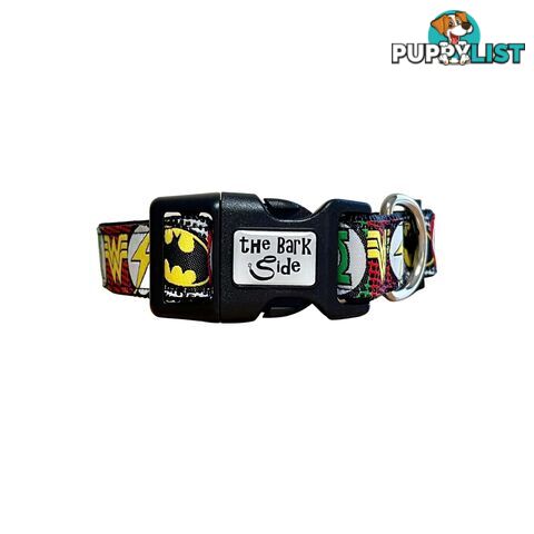 Superhero Dog Collar - Hand Made by The Bark Side - TBSHEROLGEBLU