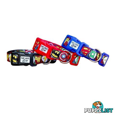 Superhero Dog Collar - Hand Made by The Bark Side - TBSHEROLGEBLU