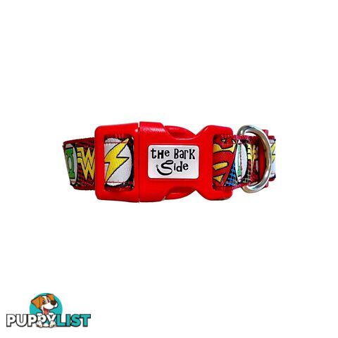 Superhero Dog Collar - Hand Made by The Bark Side - TBSHEROLGEBLU