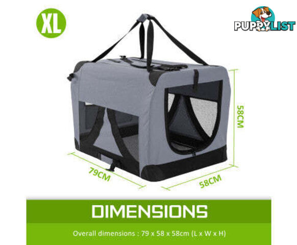 Paw Mate Portable Soft Dog Cage Crate Carrier - V274-PET-3002L-GY