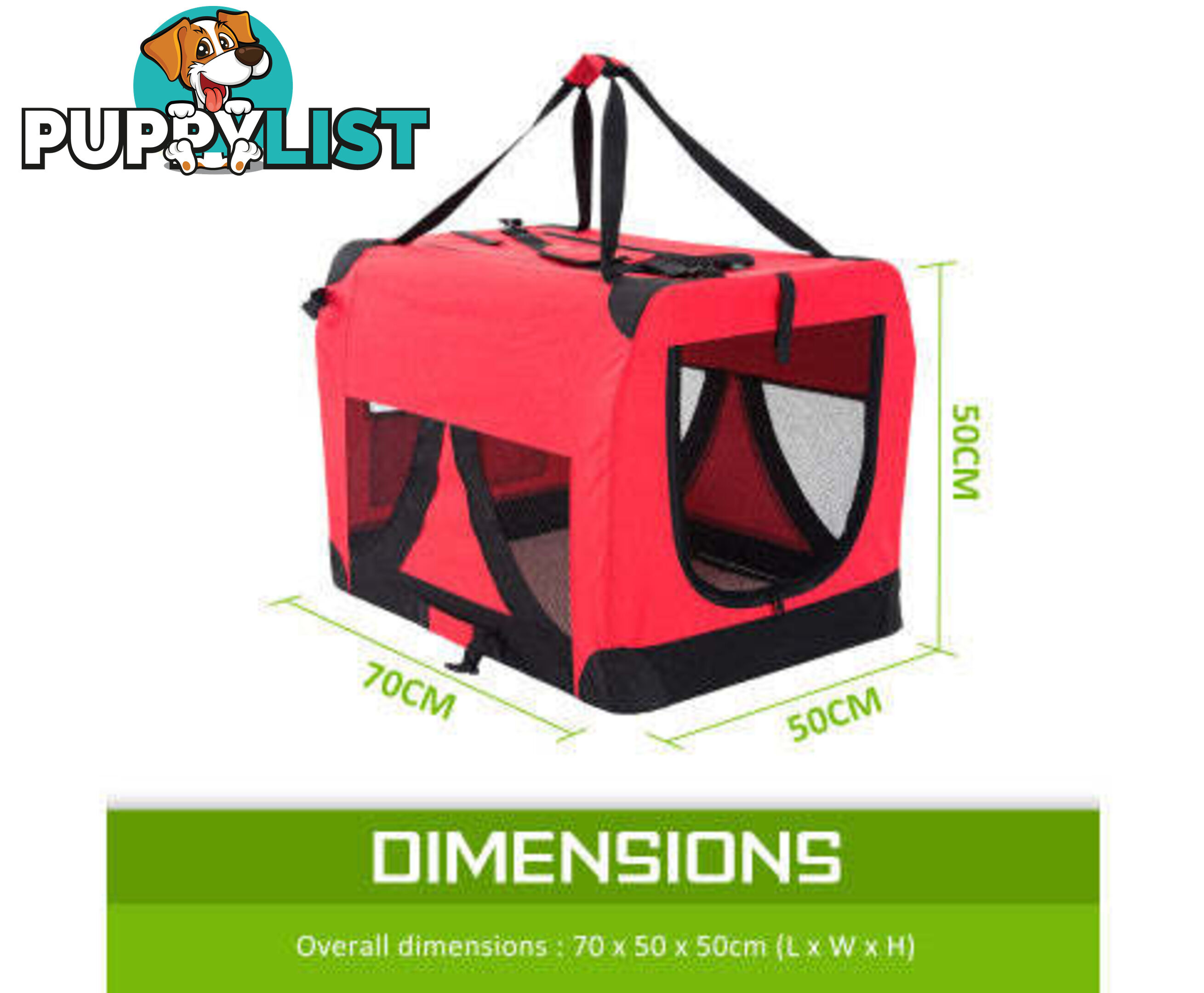 Paw Mate Portable Soft Dog Cage Crate Carrier - V274-PET-3002L-GY