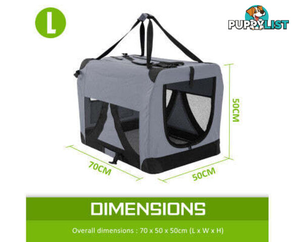 Paw Mate Portable Soft Dog Cage Crate Carrier - V274-PET-3002L-GY