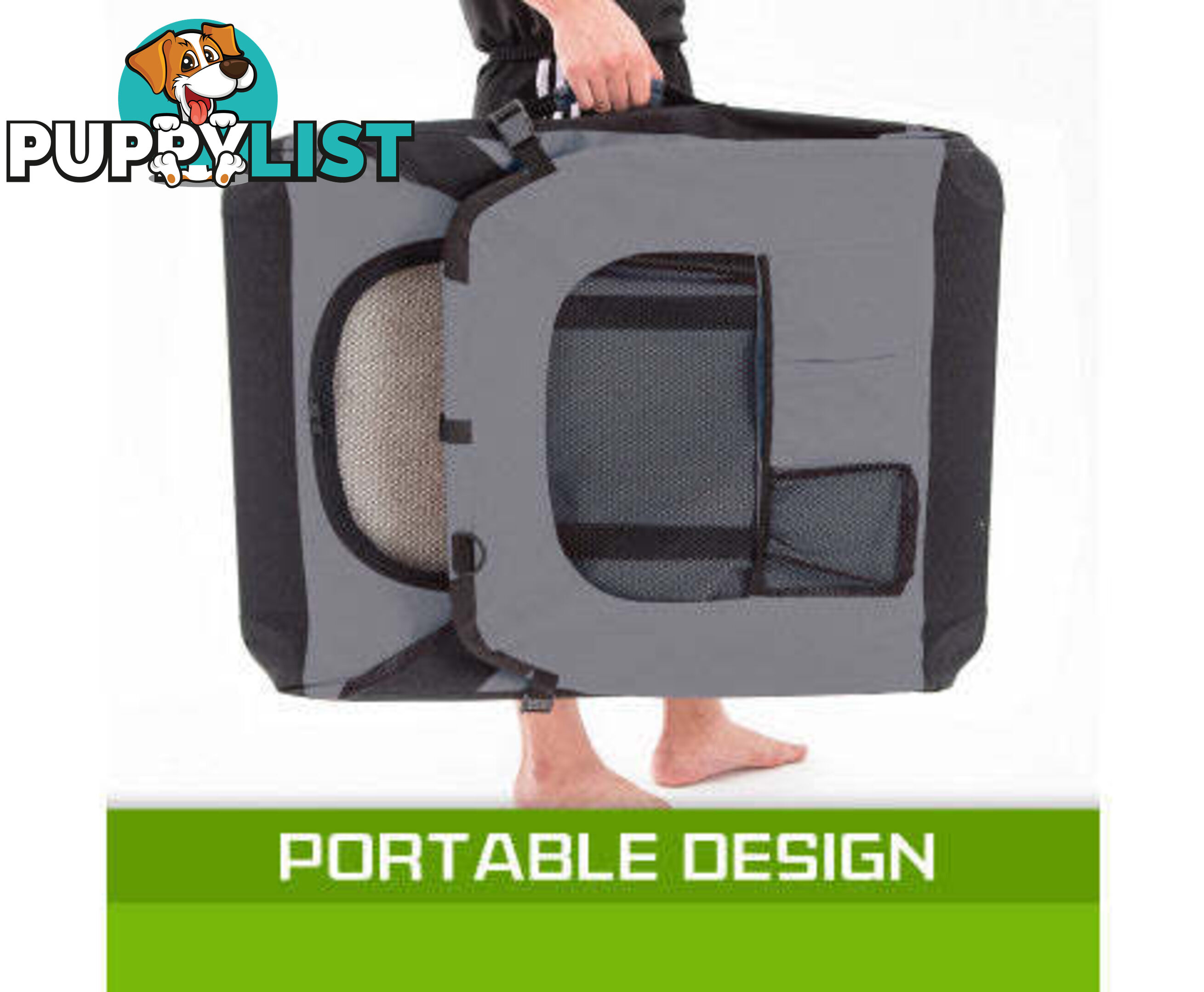 Paw Mate Portable Soft Dog Cage Crate Carrier - V274-PET-3002L-GY