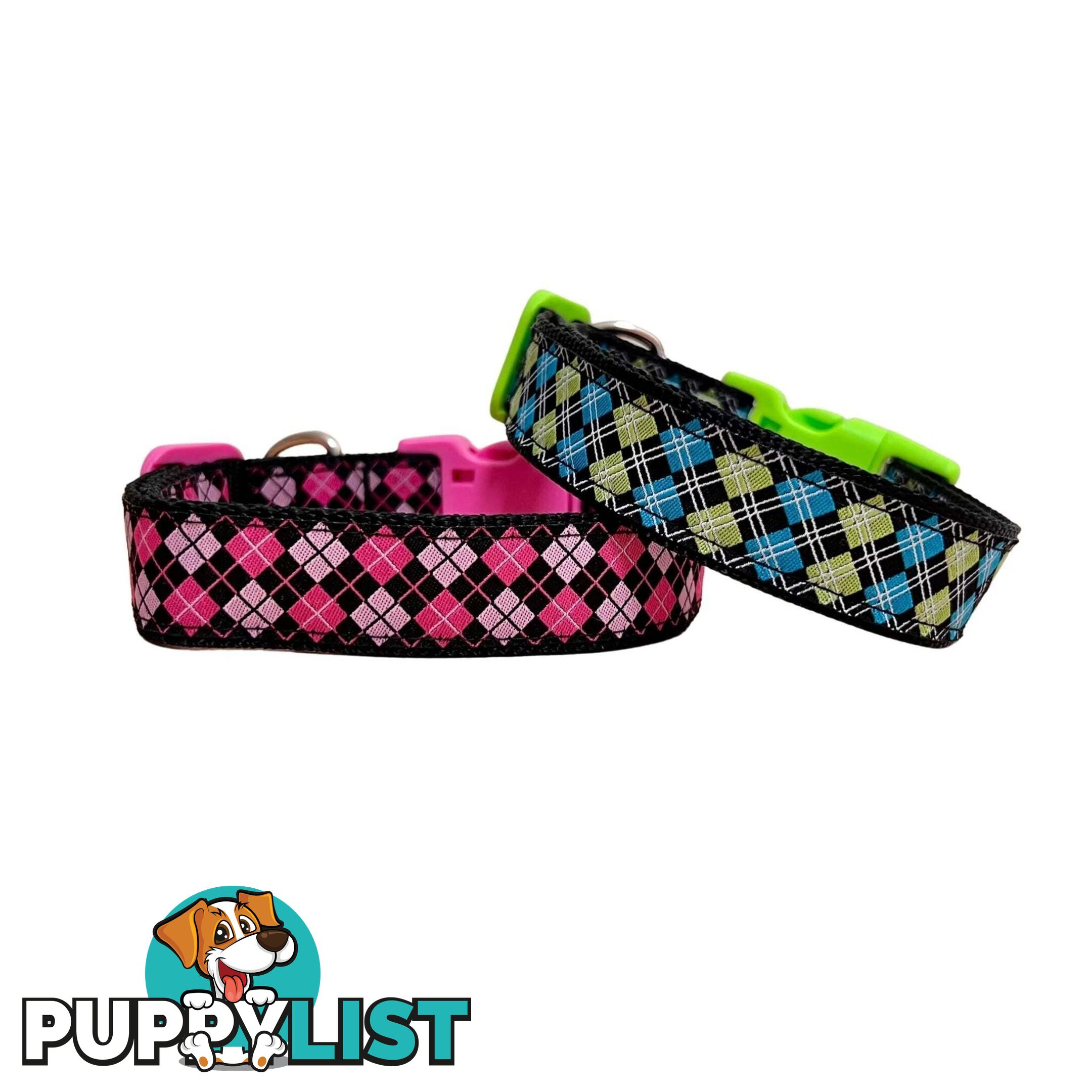 Tartan Dog Collar / XS - L - Hand Made by The Bark Side - TBSTARMEDPNK