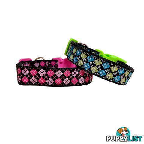 Tartan Dog Collar / XS - L - Hand Made by The Bark Side - TBSTARMEDPNK