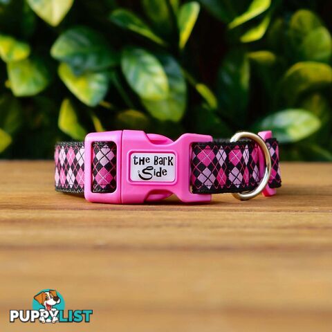 Tartan Dog Collar / XS - L - Hand Made by The Bark Side - TBSTARMEDPNK