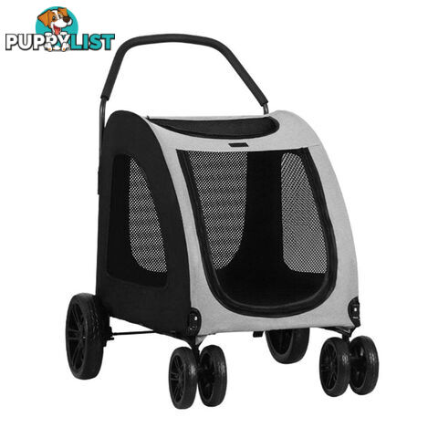 i.Pet Pet Stroller Dog Pram Large Carrier Cat Travel Foldable Strollers 4 Wheels Trolley - PET-STROLLER-112-BW