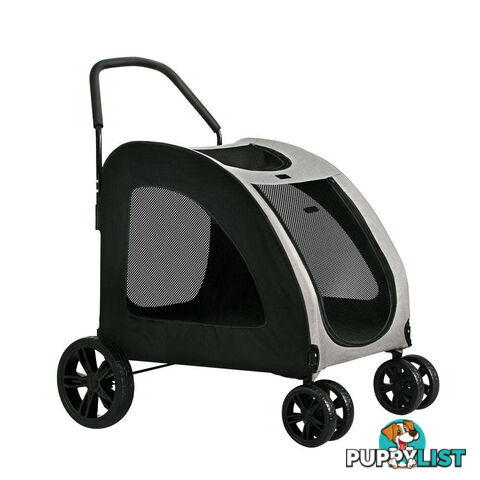 i.Pet Pet Stroller Dog Pram Large Carrier Cat Travel Foldable Strollers 4 Wheels Trolley - PET-STROLLER-112-BW