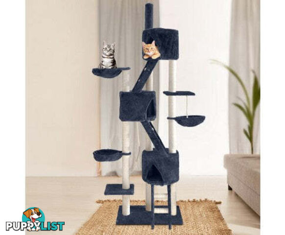 i.Pet 244cm Multi Level Cat Scratching Post Grey - PET-CAT-HSCT015-GR