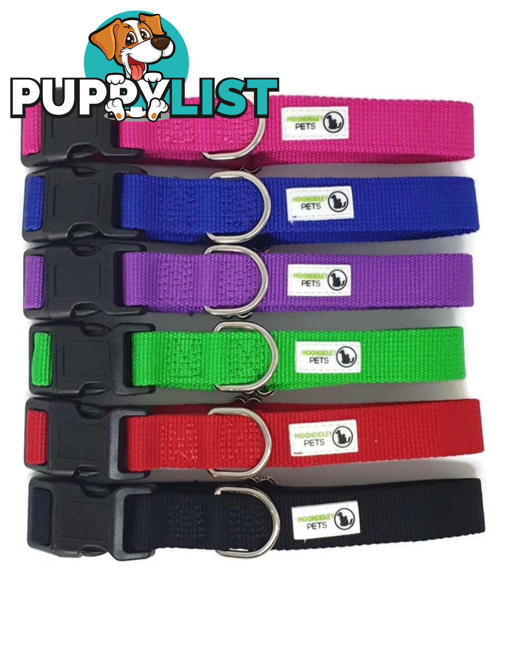 100% Pure Bamboo Fibre Dog Collar Plastic Buckle - Moondidley Pets - MDPCOLBAMSPNK