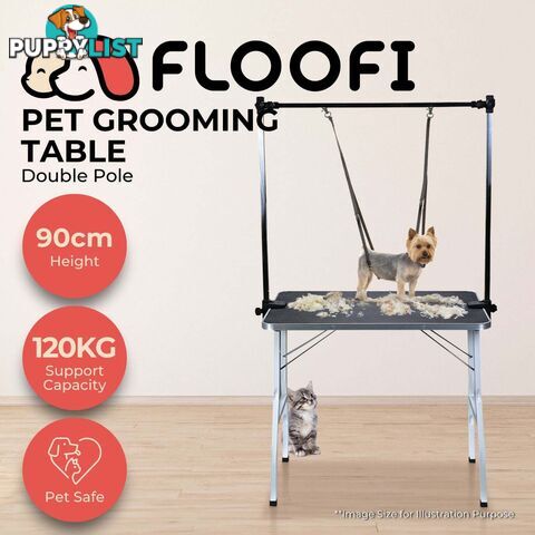 Floofi Pet Grooming Table 90cm Double Pole (Black) - V227-3331641007990