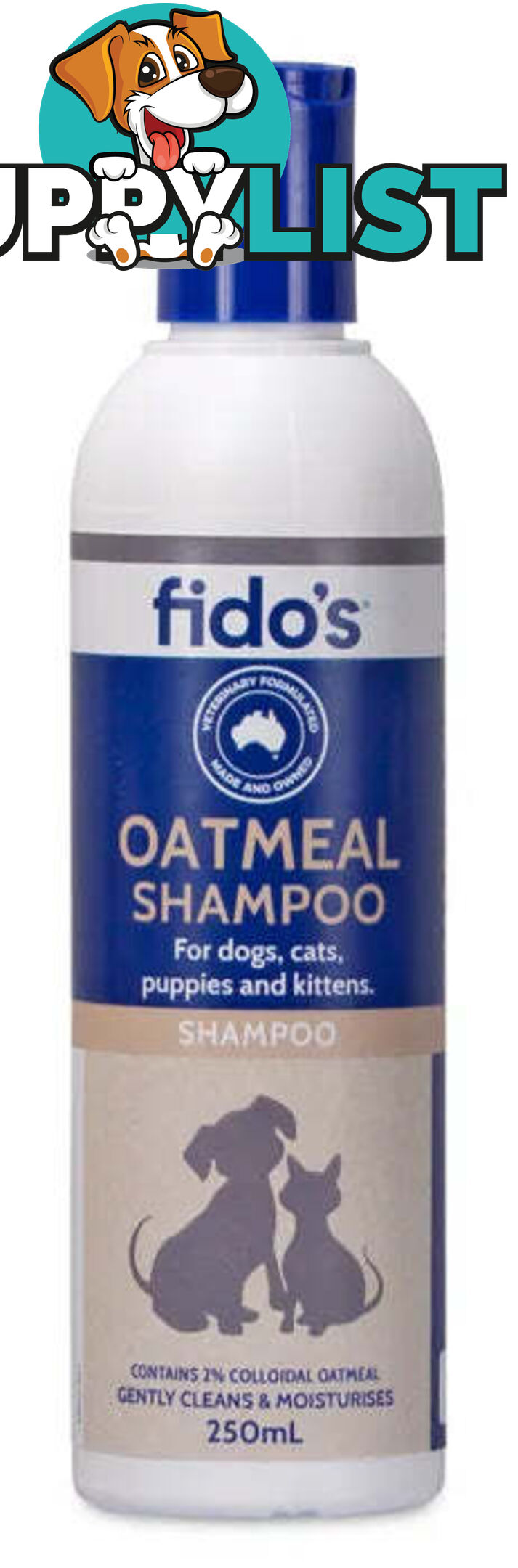 Oatmeal Shampoo Dogs, Cats, Puppies & Kittens 250ml - Fidoâs. - WPSDGF1165