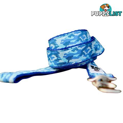 Camouflage Dog Lead / Dog Leash - Hand Made by The Bark Side - TBSLDCAMBLU251.8