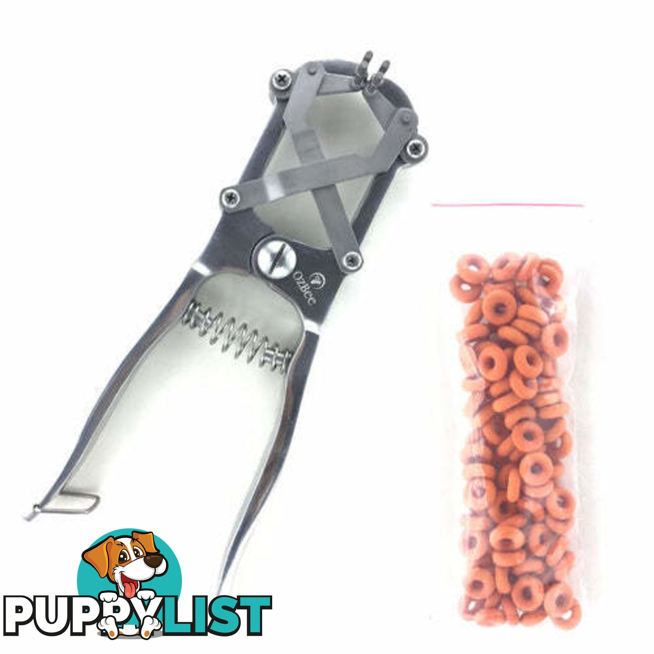 Cattle Lamb Sheep Stainless Steel Elastrator Castrating Plier with 100 Rubber - V122-ELT-2015