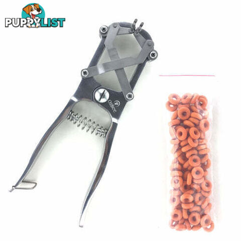 Cattle Lamb Sheep Stainless Steel Elastrator Castrating Plier with 100 Rubber - V122-ELT-2015