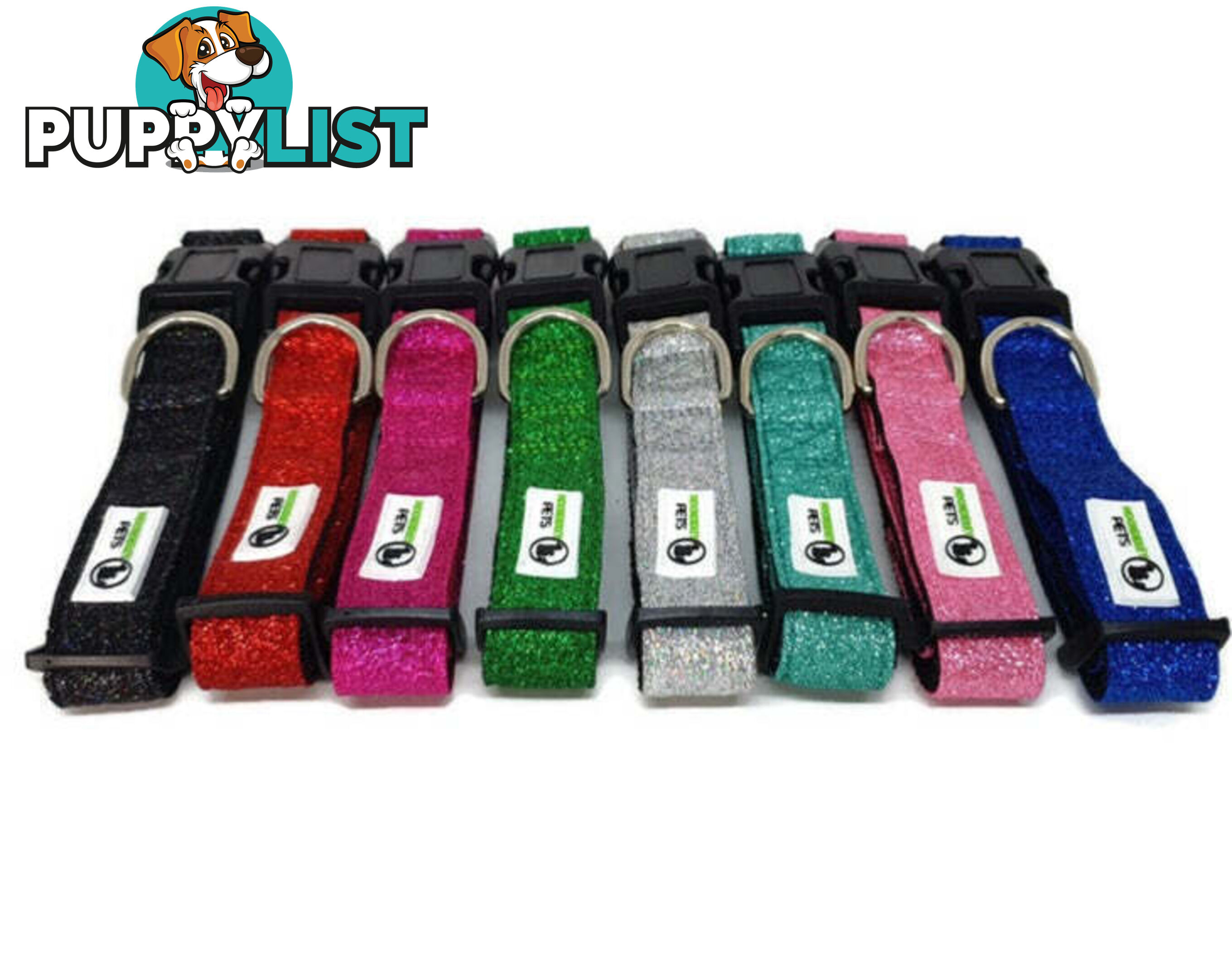 Bling Glitter Overlay Nylon Collar - Breakaway Buckle - Moondidley Pets - MDPCOLBLISTUR