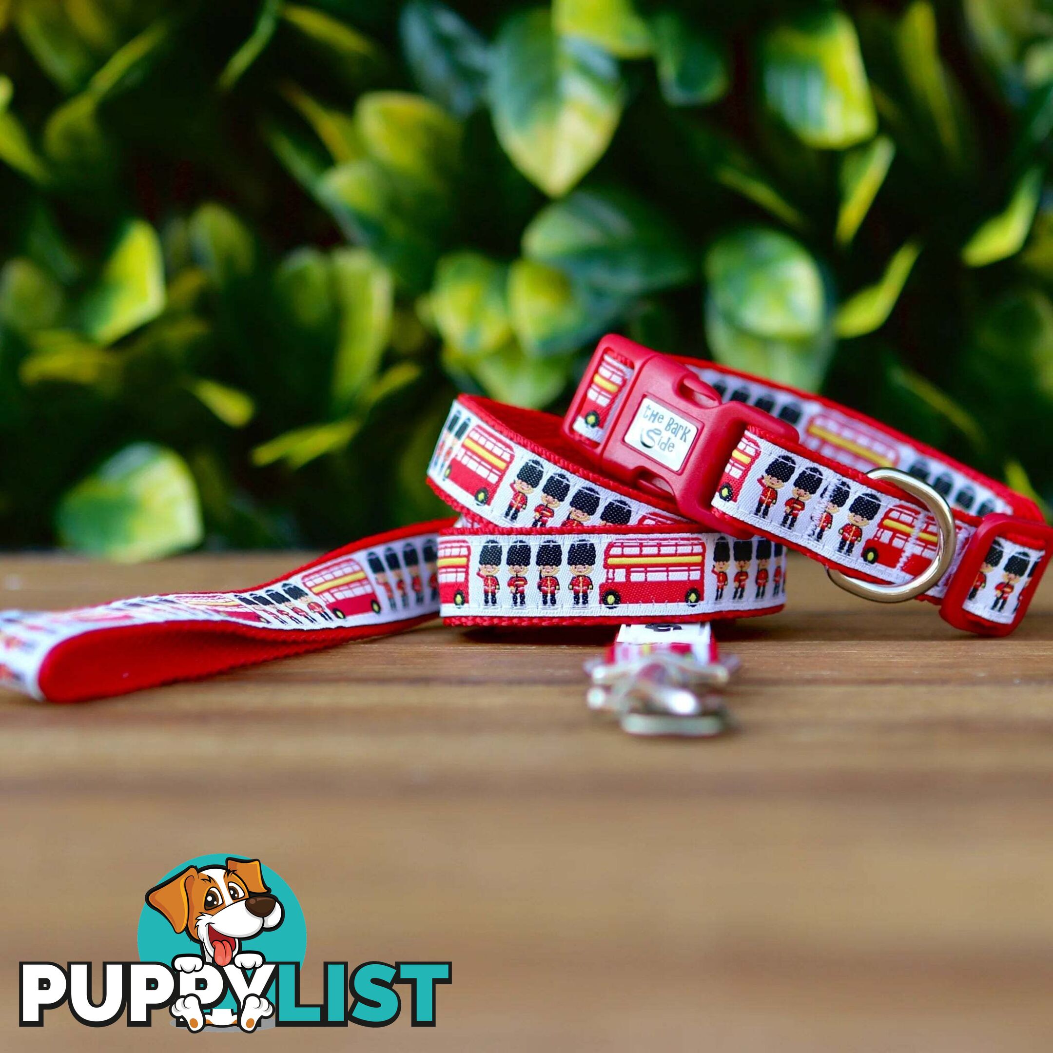 London Themed Dog Collar / XS - M - Hand Made by The Bark Side - TBSLONXSBLK
