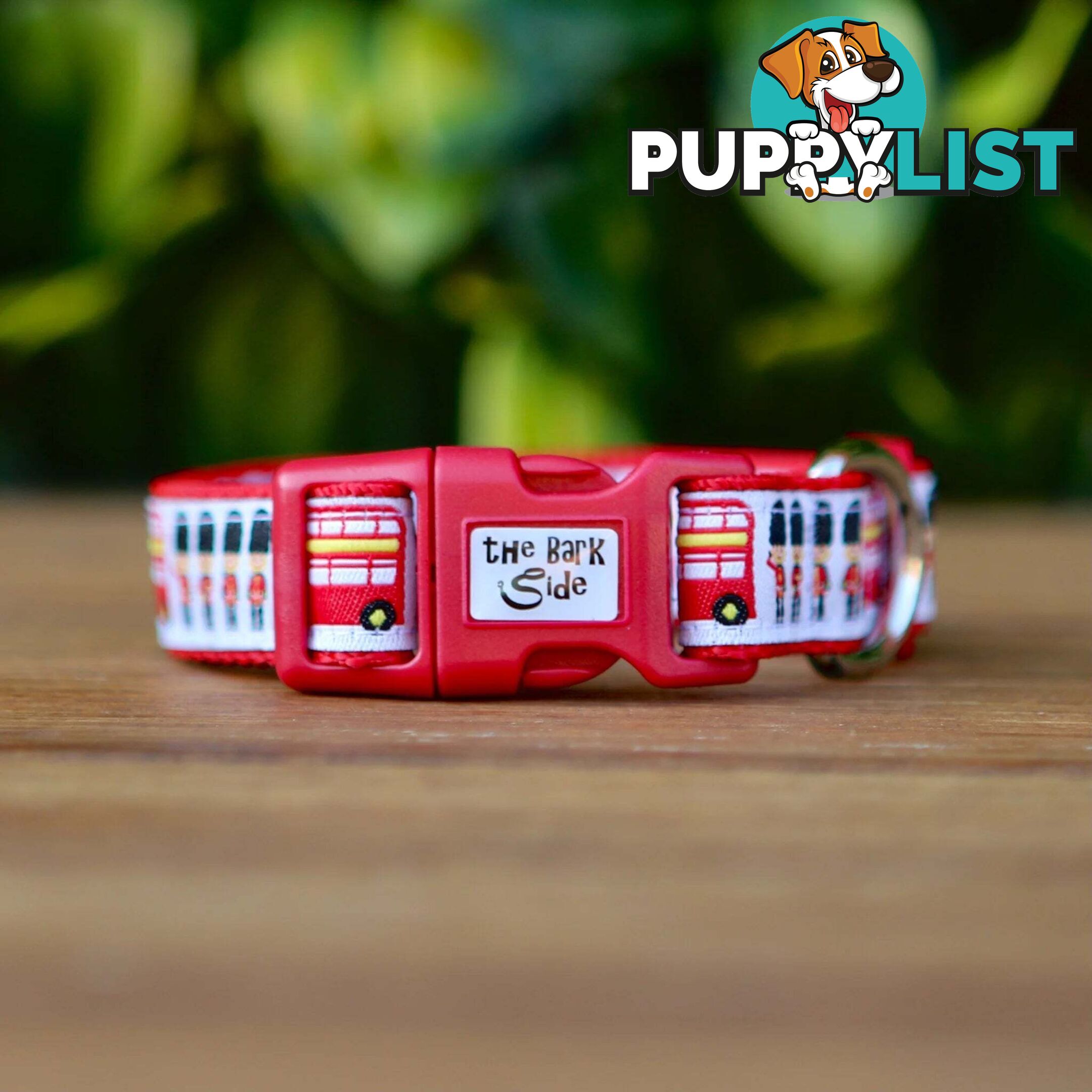 London Themed Dog Collar / XS - M - Hand Made by The Bark Side - TBSLONXSBLK