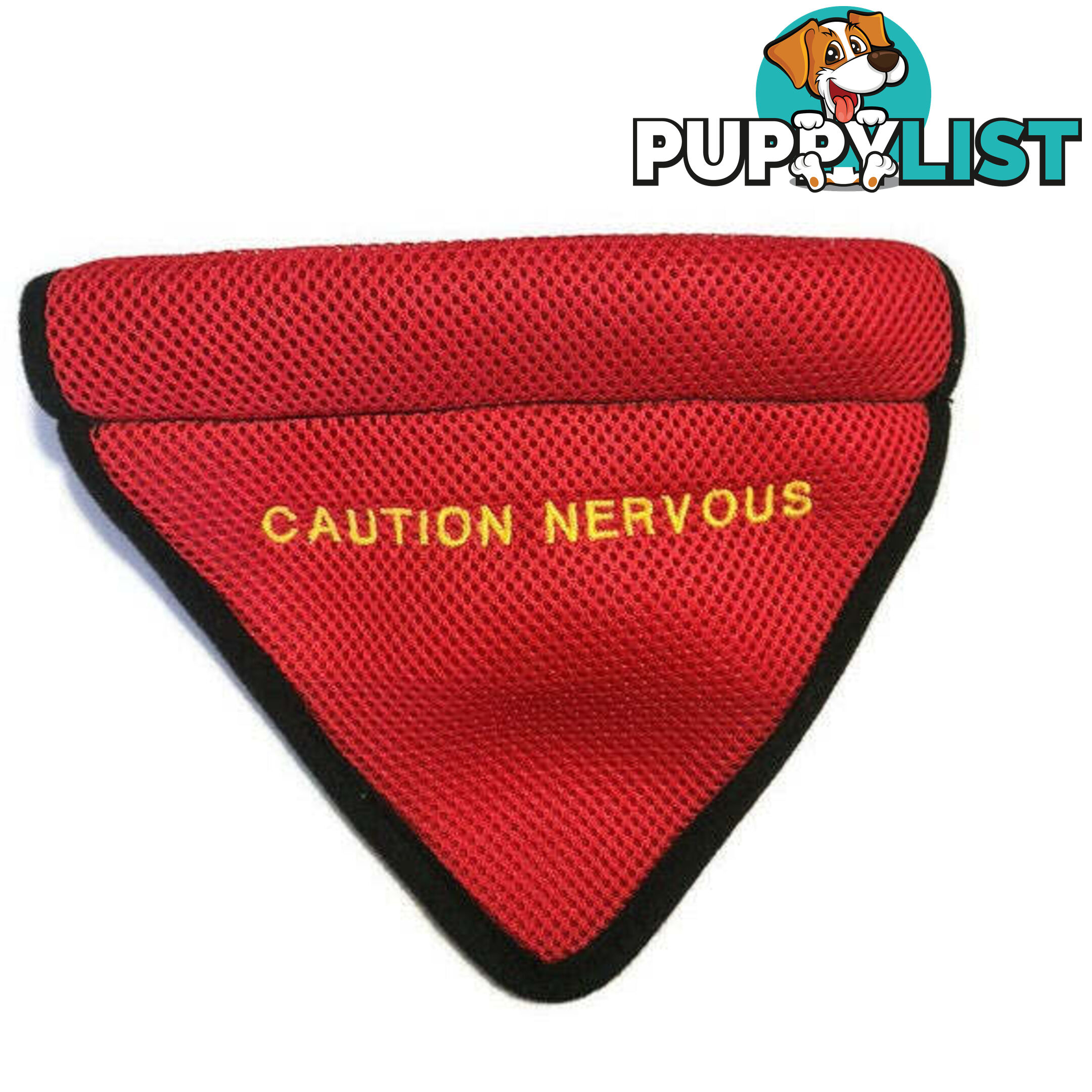 Bandana - "Caution Nervous" - Moondidley Pets - MDPBANCAUXS