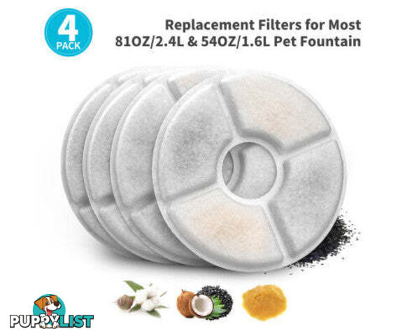 YES4PETS 8 x Dog/Cat Fountain Filter Replacement Activated Carbon Ion Exchange Resin Triple Filtration System Automatic Water Dispenser Compatible - V278-2-X-PW-105-FILTERS