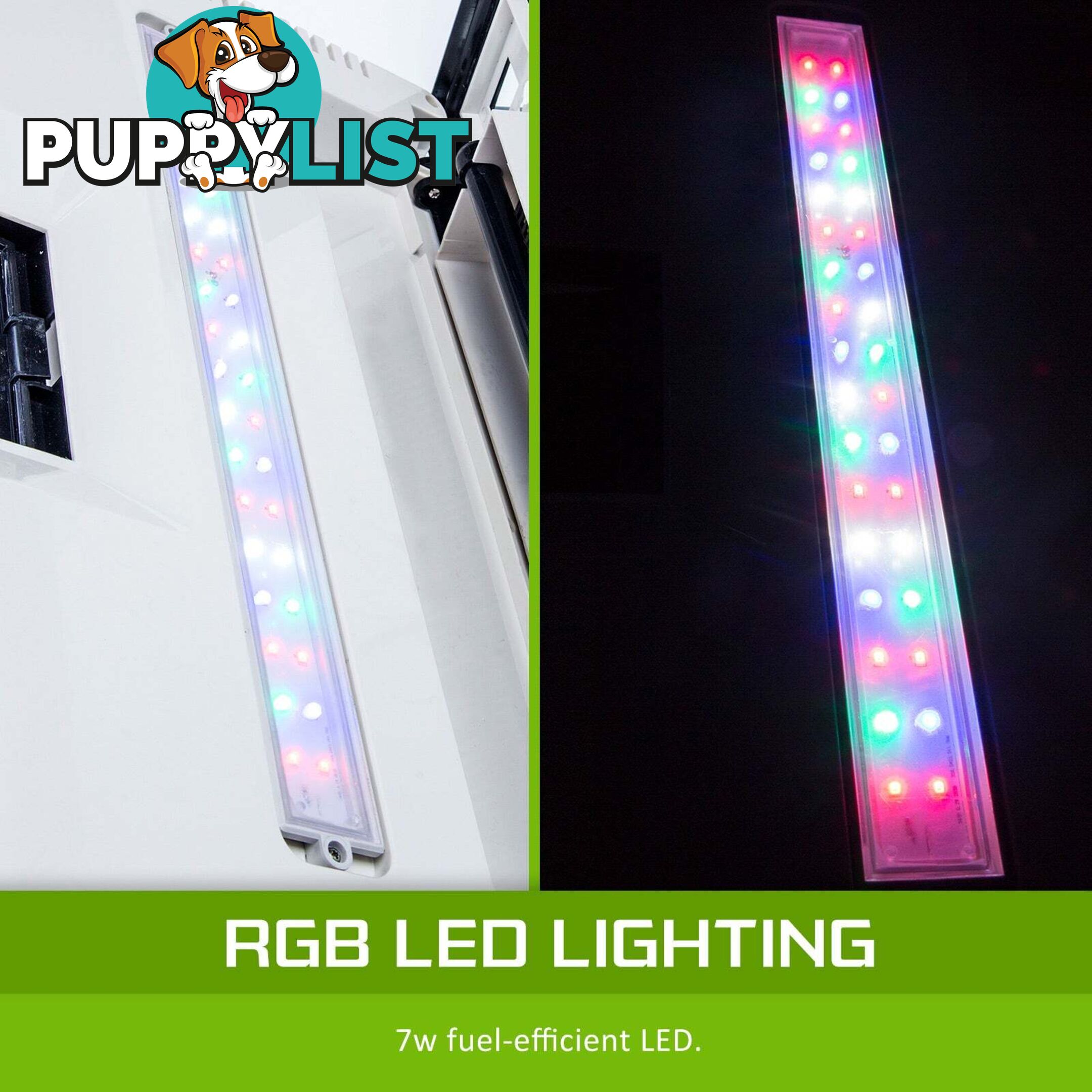 Aquarium Curved Glass RGB LED Fish Tank Set Filter Pump 52L - V274-AQ-FT52L-BK