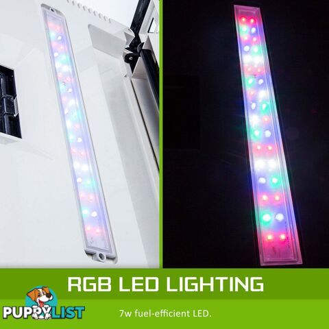 Aquarium Curved Glass RGB LED Fish Tank Set Filter Pump 52L - V274-AQ-FT52L-BK