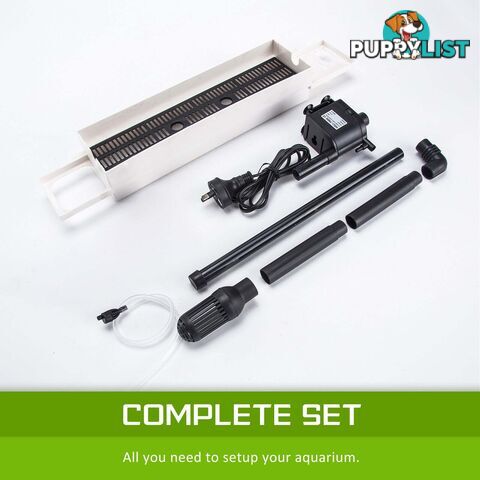 Aquarium Curved Glass RGB LED Fish Tank Set Filter Pump 52L - V274-AQ-FT52L-BK