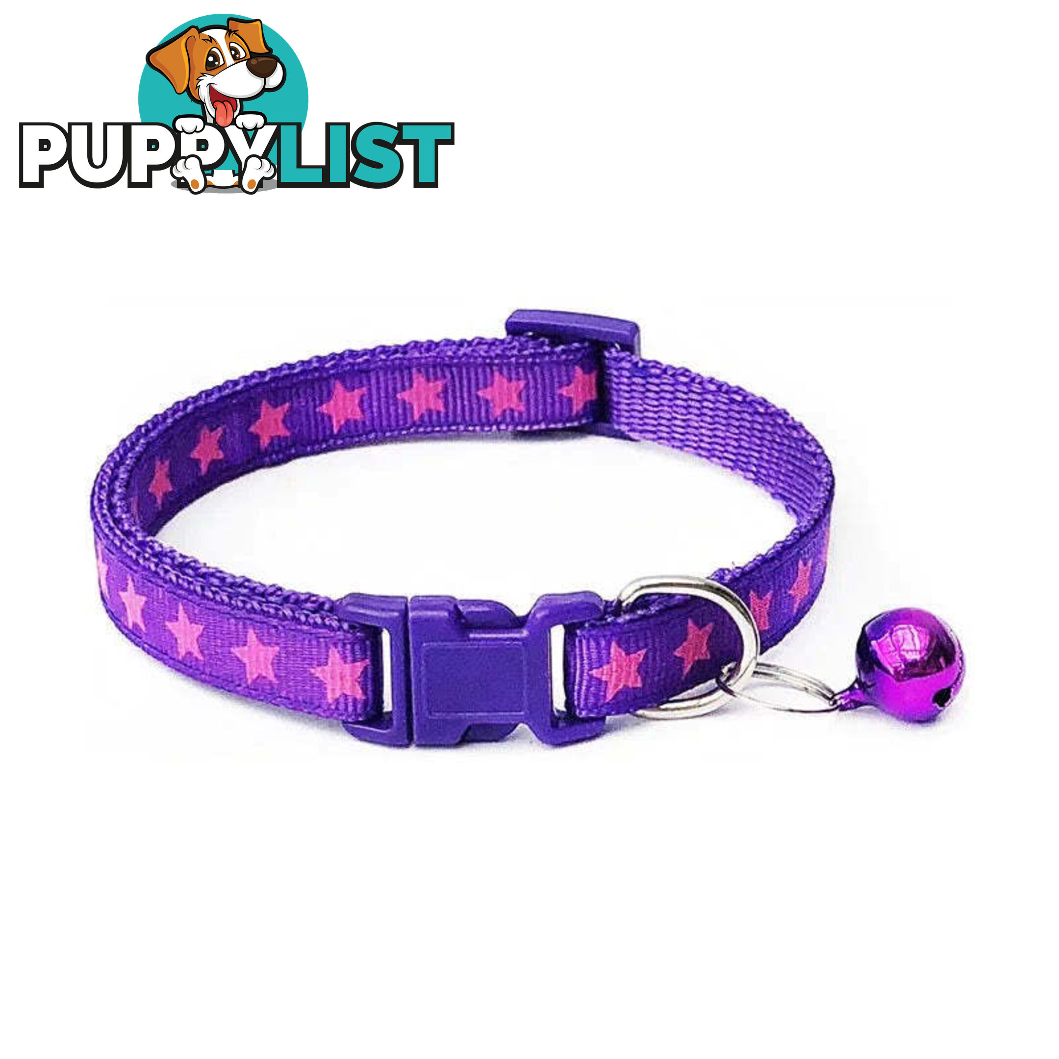 Stars Cat Collar / XS - Hand Made by The Bark Side - TBSSTAXSPNK