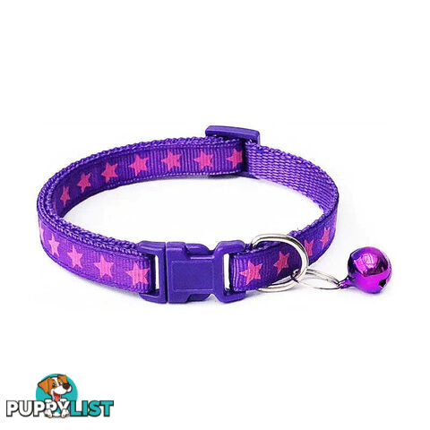 Stars Cat Collar / XS - Hand Made by The Bark Side - TBSSTAXSPNK