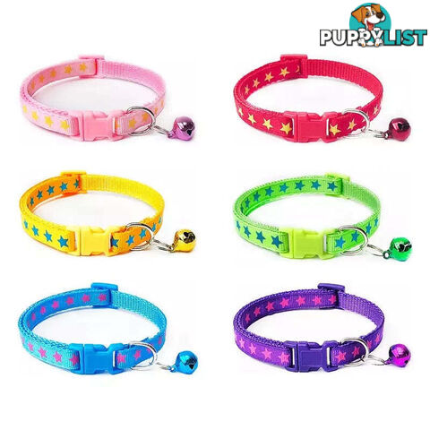 Stars Cat Collar / XS - Hand Made by The Bark Side - TBSSTAXSPNK