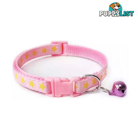Stars Cat Collar / XS - Hand Made by The Bark Side - TBSSTAXSPNK